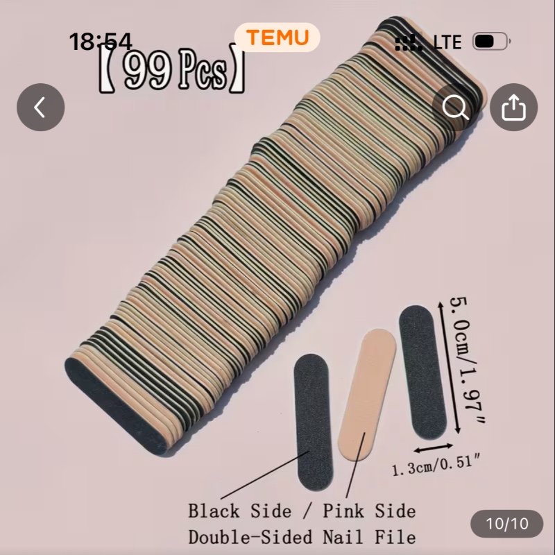 [Pour manucure & voyage] 15/30/50/99pcs Mini Limes à Ongles Double Face – Grain 180/240 Noir & Rose pour Ongles Naturels et Acryliques, Limes Jetables pour Manucure, Pédicure et Voyage