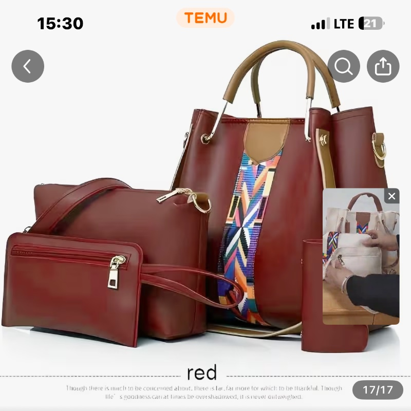 A177B Nouveau Set de Sac à Épaule