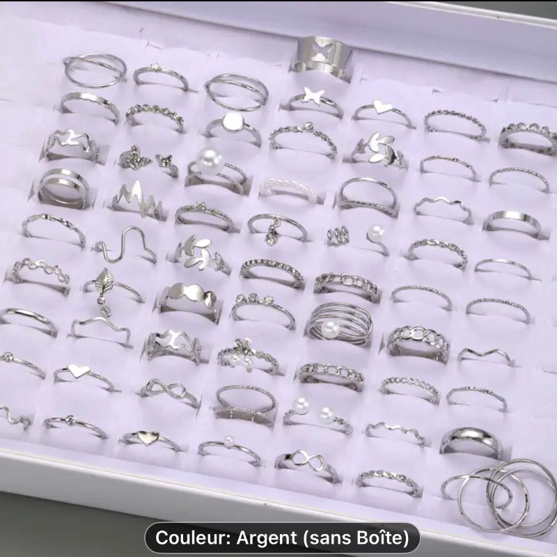 Lot de bagues en argent