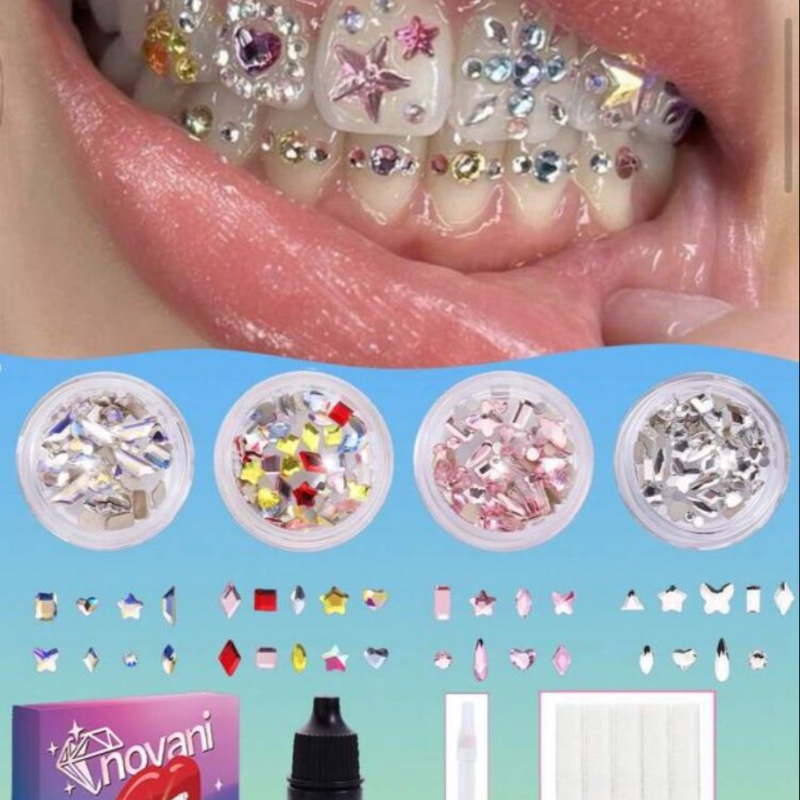 novani Kit de 235 pierres préci euses brillantes pour dents, DI