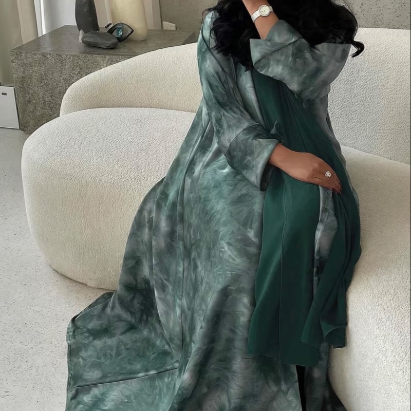 Robe longue ample à rayures et dégradé