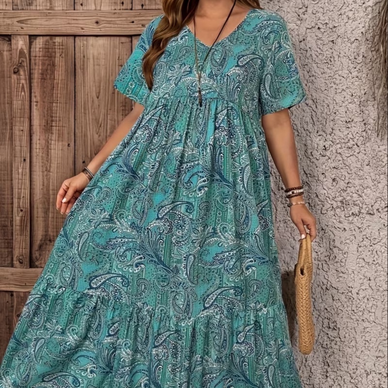 Robe à imprimé bohème pour femmes grande taille
