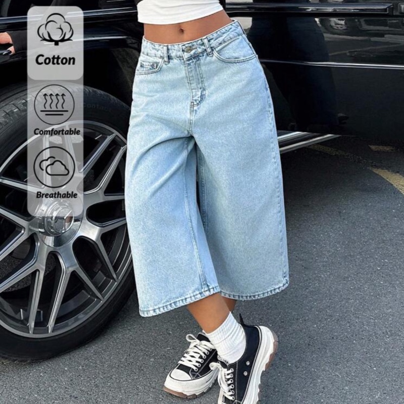 CasuGlow WOMEN LOW WAIST SNOW WASH DENIM SHORT