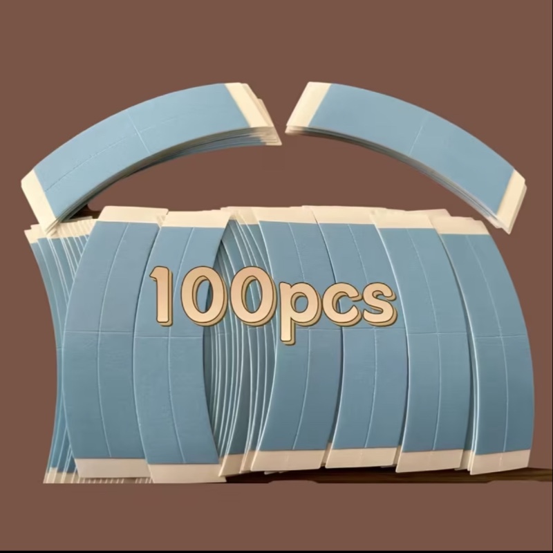 100 bandes adhésives doubles faces bleues pour perruques à dentelle et postiches