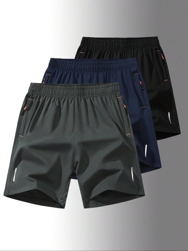 3 paires de shorts décontractés amples et légers à séchage rapide pour hommes, shorts de sport mode grande taille