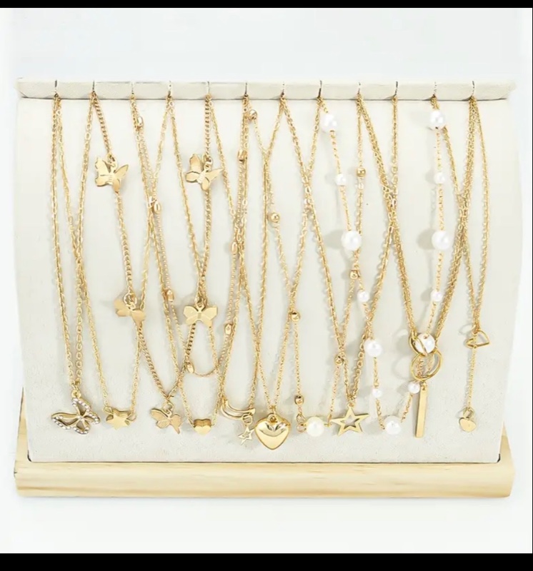 11 pièces Ensemble de Colliers Bohème Superposés, Pendentifs Étoile, Papillon, Cœur et Croissant de Lune