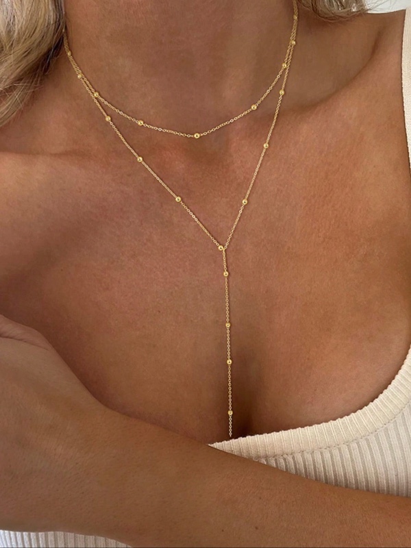 Collier long à double couche personnalisé