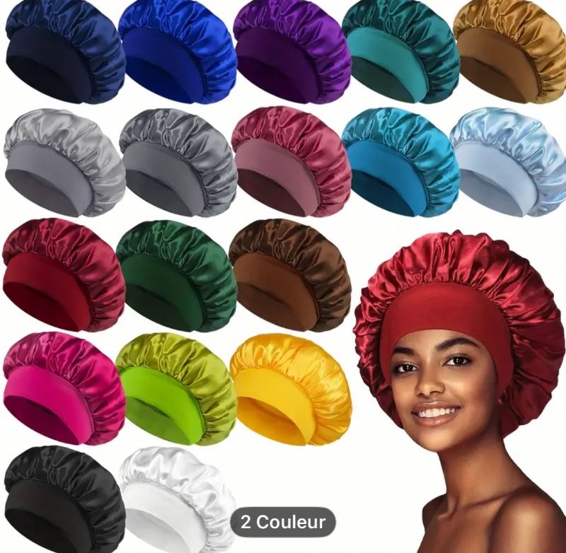 18 pièces Bonnets en Satin pour Femmes