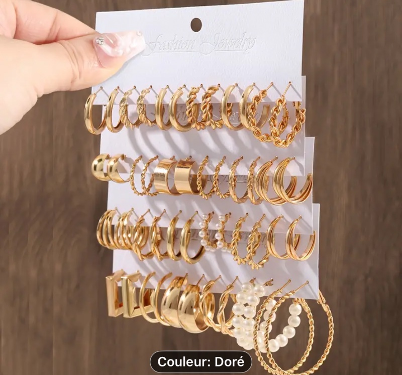 48 pièces de grands créoles compatibles pour faux