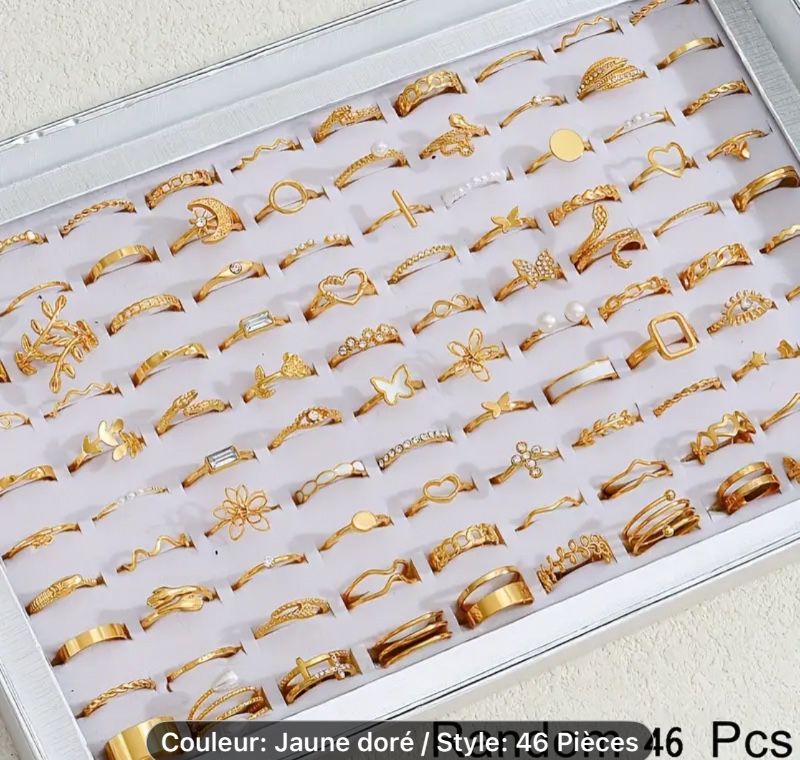 Ensemble de 46 bagues pour femmes