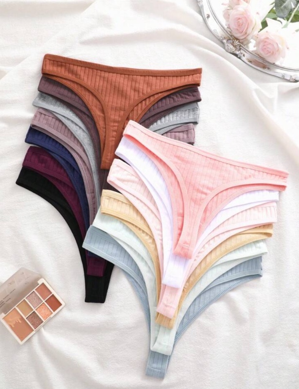 13 pièces/set Culotte tanga confortable à taille basse romantique pour femmes