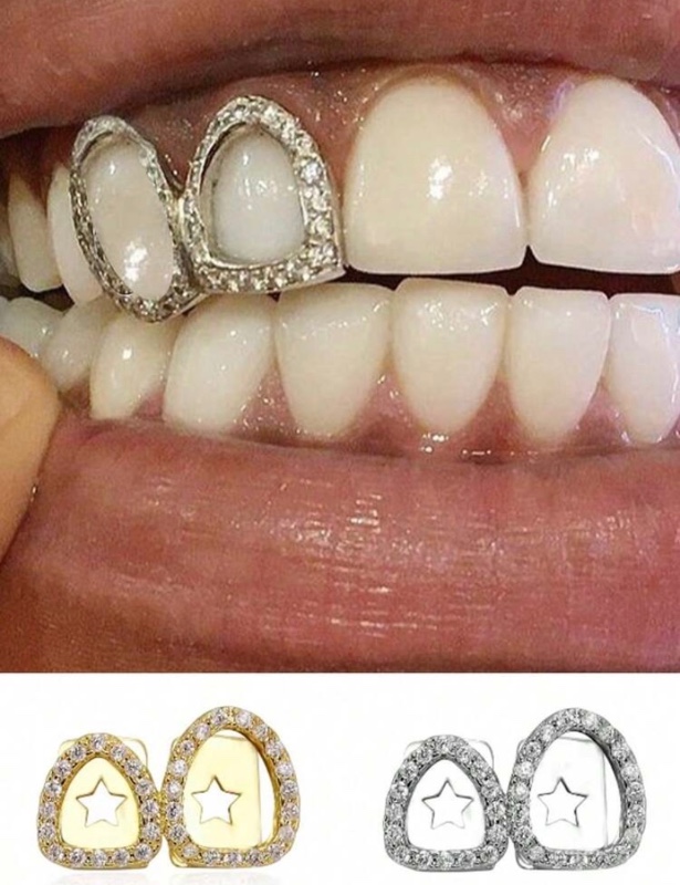 1 pièce Bijou de dent à la mode avec strass ajouré, accessoire unisexe pour fête/boîte de nuit, cadeau de vacances