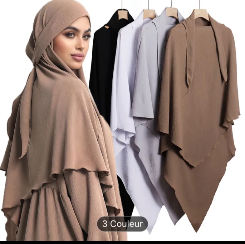 1pc Longue Robe de Prière pour Femmes Foulard Musulman Hijabs avec Laces pour Abaya