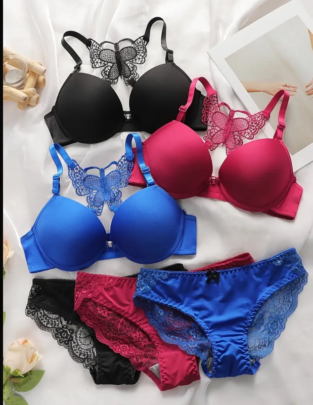 3 Ensembles # Dentelle Épissure Sexy Confortable Accroché Ajustement de Sein Auxiliaire Ensemble de Sous-vêtements Femme