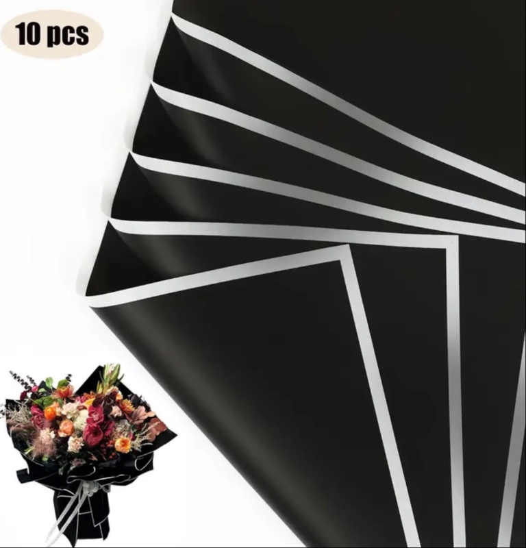 10 feuilles de papier d'emballage floral imperméable