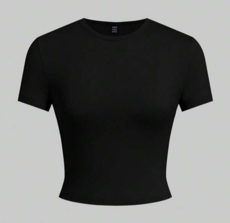 SHEIN EZwear 5 pièces/set de t-shirts basiques à manches courtes coupe slim de couleur unie