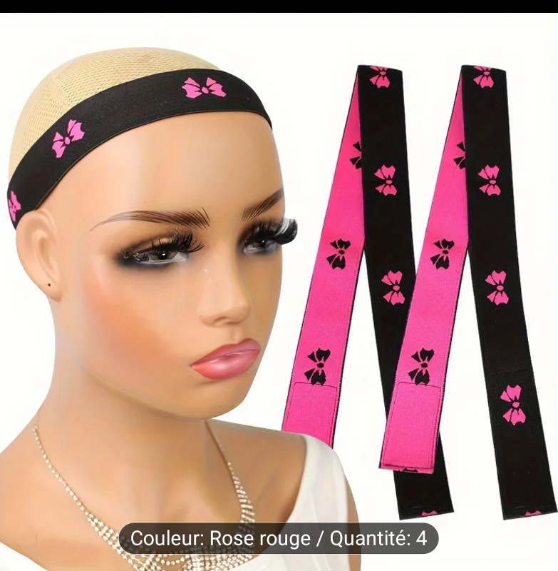4pcs Bandes Élastiques Ajustables pour Perruques