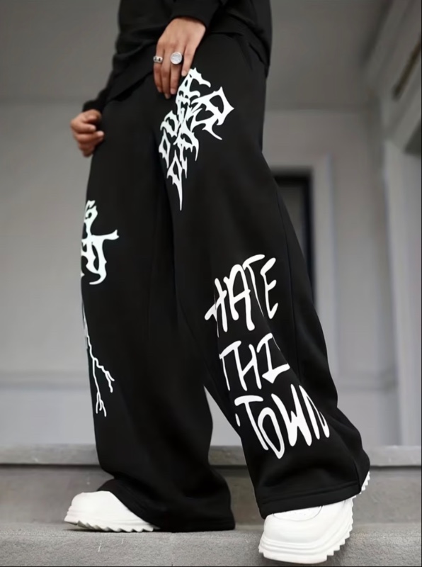 Pantalon long décontracté à jambes larges