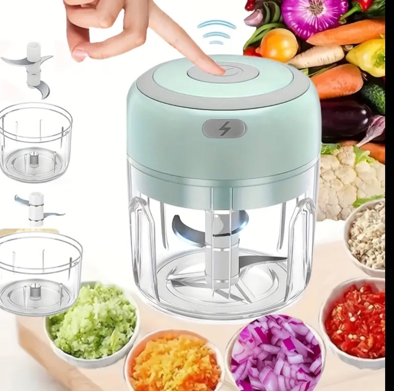 Hachoir à Ail Électrique Sans Fil et Mini Robot Culinaire