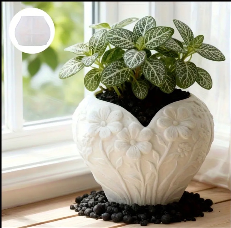 Moule en pour Pots de Fleurs en Forme de Coeur