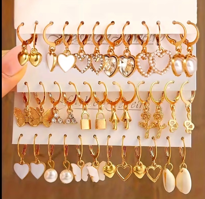 Ensemble de Boucles d'Oreilles Rétro Minimalistes