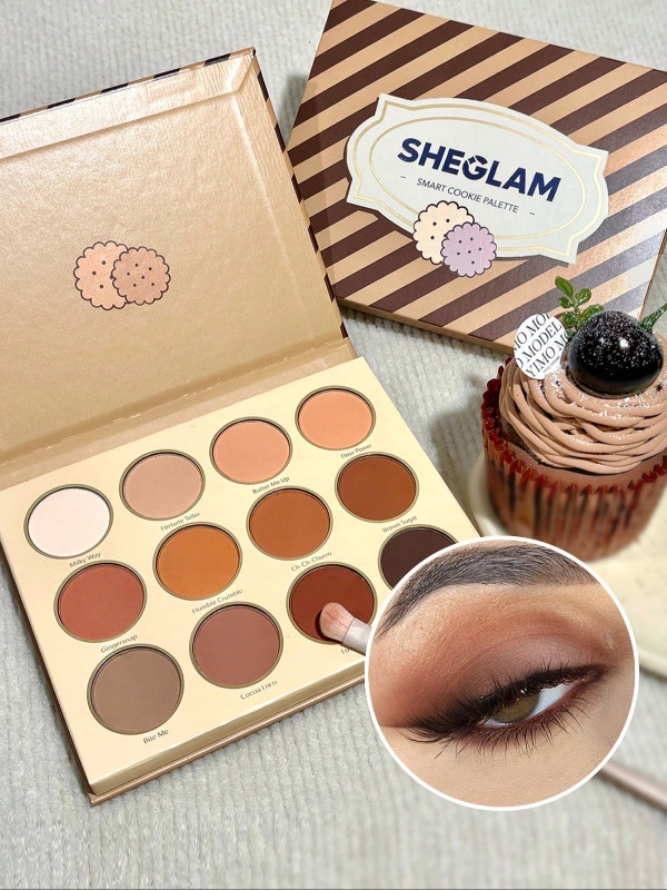 SHEGLAM Palette De Fards à Paupières Smart Cookie Palette De 12 Fards à Paupières Mats Et Scintillants De Couleur Marron Chaud Pour Les Yeux Charbonneux, Longue