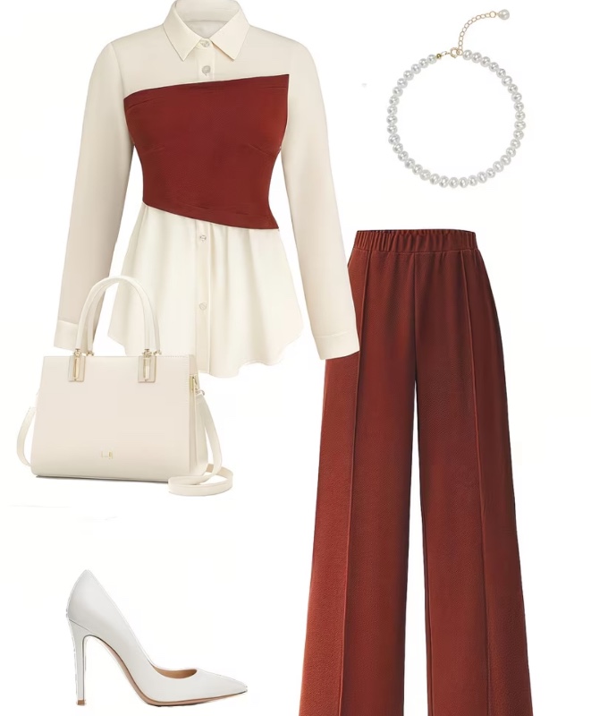 Ensemble Deux Pièces pour Femme, Magnifique Chemi