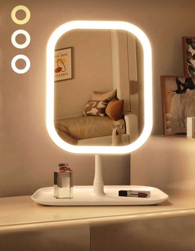 LED Makeup Mirror, Lighted Makeup Mirror, Portable Mirror, 3 Lighting Mode