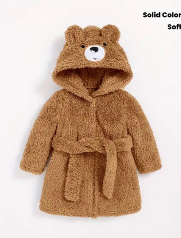 Peignoir à capuche à manches longues et mignon pour bébés garçons