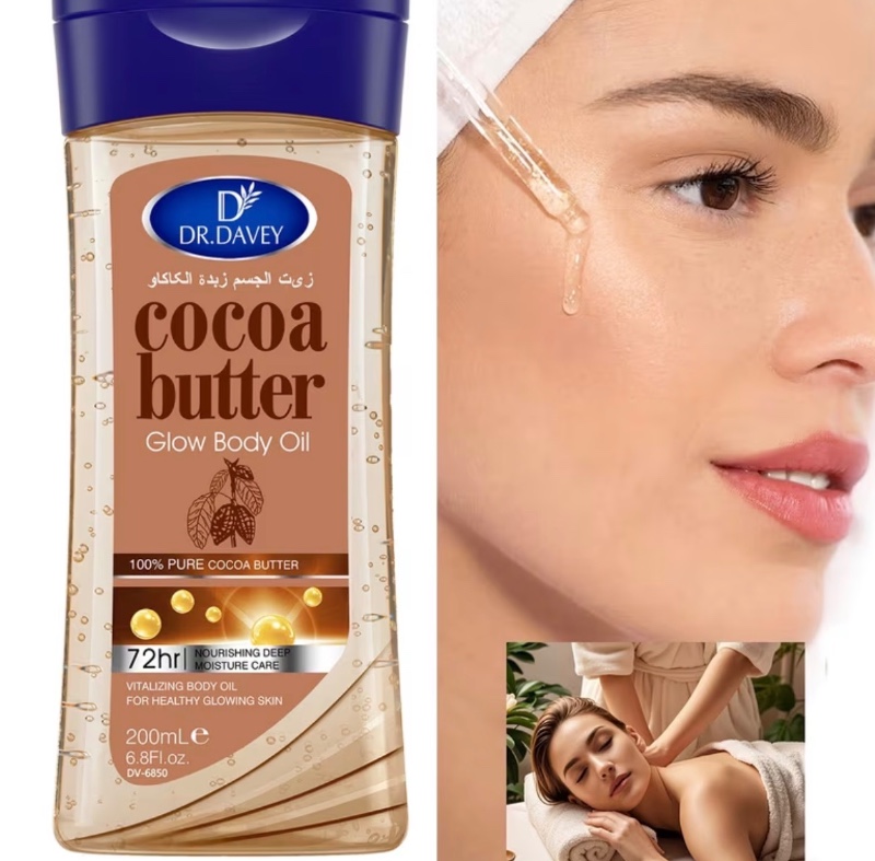 Huile Corporelle Éclatante au Beurre de Cacao 200ml