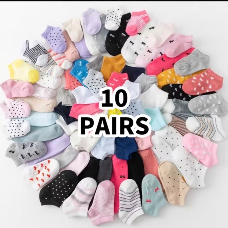 20 Paires de Chaussettes Enfants Unies Confortables Respirantes et Chaussettes Nude