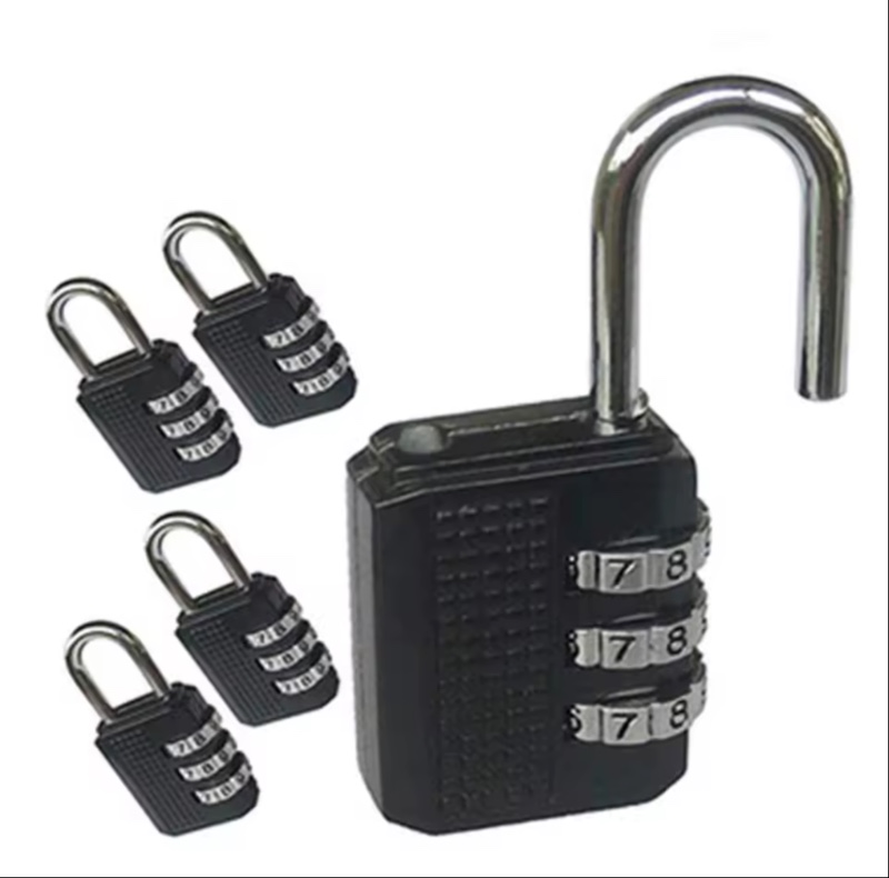 Cadenas Noir à 3 Chiffres Réinitialisable, Boîte à Bagages, Serrure Codée, Casier de bug astique Sb, 2022