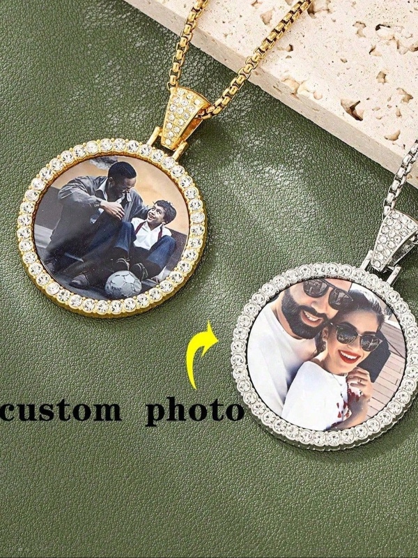 Collier pendentif rond en zircon cubique étincelante collier personnalisée