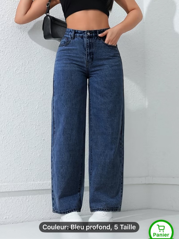 Jean droits amples pour femme avec poches