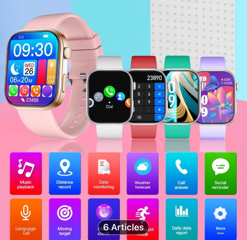 COANR Nouvelle Montre Connectée à la Mode, Écran IPS HD 1,85 Pouces, Haute Qualité, Fonction d'Appel sans Fil, Synchronisée avec Téléphone Portable, Prend en Charge les Rappels de Messages, Assistant Vocal, 120+ Cadrans de Montre, 100+ Modes Sportifs, Mon