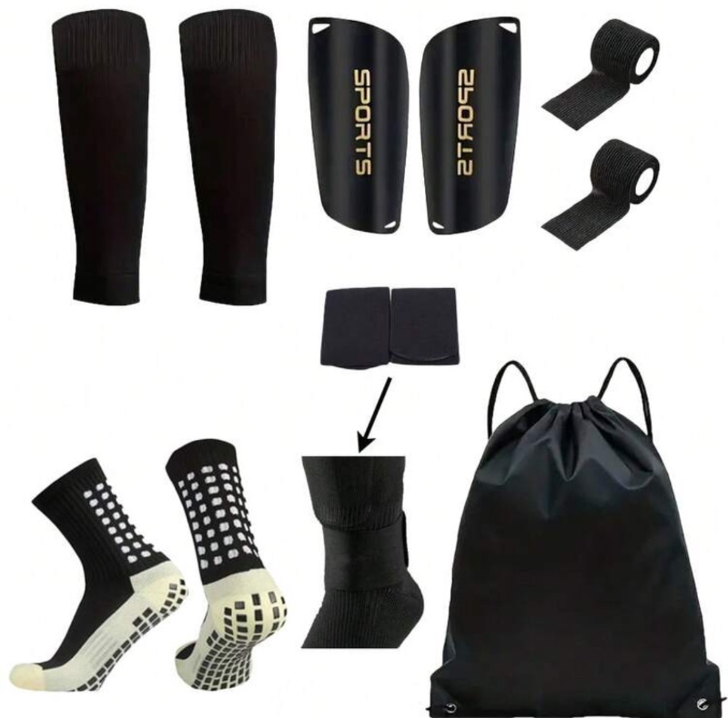 6pcs/Set Football Sports Equipment Set, Includes Silicone Grip Soccer Socks