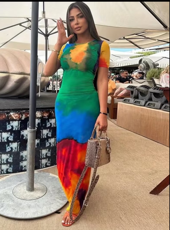 Robe moulante sexy imprimée