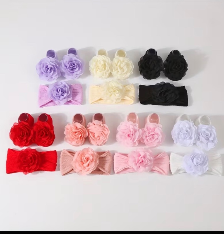 2pcs Bandeaux pour bébé avec chaussettes
