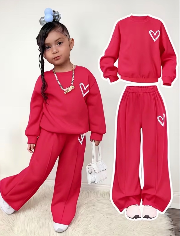 Ensemble Deux Pièces pour Filles - Sweat Doublé à Imprimé