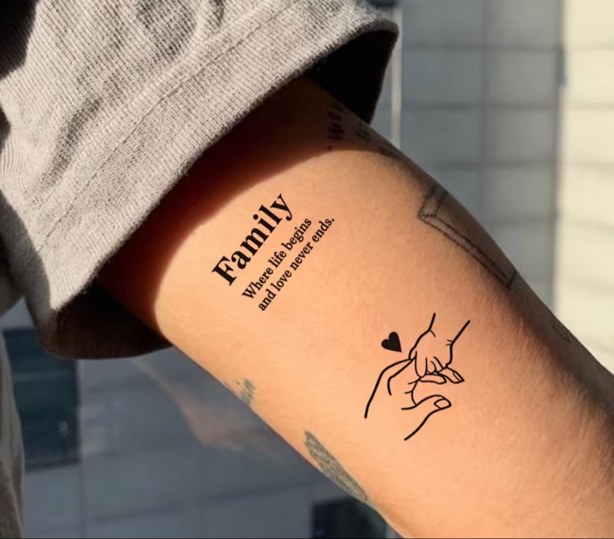 Autocollant Tatouage à Thème Familial Chaleureux