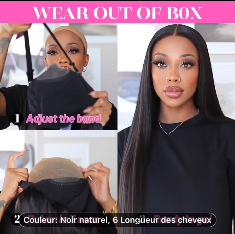BLACKMOON HAIR Perruque en Cheveux Humains Sans Colle - Droite comme un Os 5x5 Dentelle Frontale HD Transparente, Densité de 150% Pré-Coupée & Pré-Épilée, Perruque Prête à Porter pour Femmes de Toutes Ethnies, Perruque Courte, Remplacement Facile des Chev