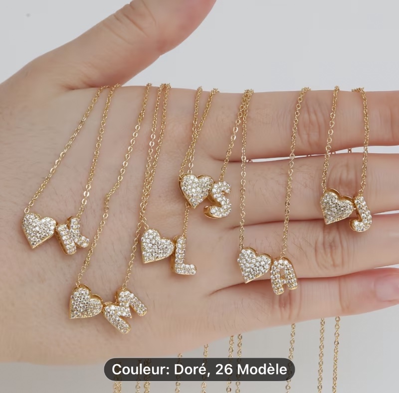 1pièce Chaîne En Acier Inoxydable Cubique En Zirconia Balloon Bubble 26 Lettres Anglaises Charme Nom Collier Pour Femmes, Style Hip Hop, Plaqué Or 18K, Zirconia Synthétique, Occasion Quotidienne, Occasion de Cadeau, Toutes Les Saisons, Style Sexy