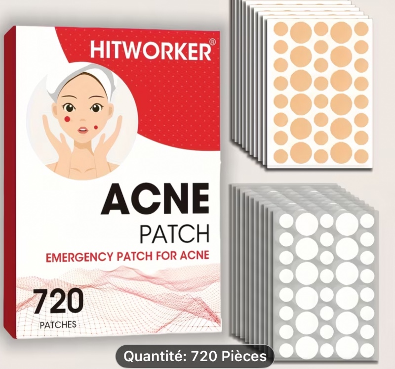 720 Patchs Hydrocolloïdes - Sans Parfum & Sans Alcool, Hypoallergéniques, Conception Ciblée sur les Taches pour Tous les Teintes de Peau Claire, Utilisation Jour & Nuit, Idéal pour, & Nettoyage des Pores, Bandes de Nettoyage des Pores, Patchs
