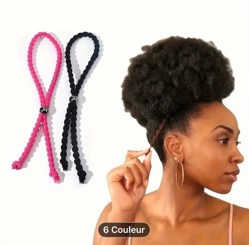 1pc/4pcs corde à cheveux douce et réglable adaptée aux cheveux épais et bouclés, bandeau de style simple, nouvelle boucle de cheveux paresseuse coulissante, durable et non dommageable pour les cheveux, boucle de cheveux réglable, bandeau élastique simple