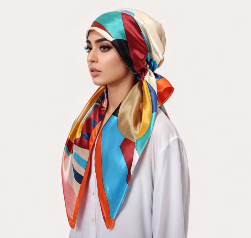 Foulard de tête en satin pour femme, écharpe injsauna, enveloppes carrées, bandana de cyclisme, foulard doux, écharpe de sauna, bande de sauna musulman, nouveau