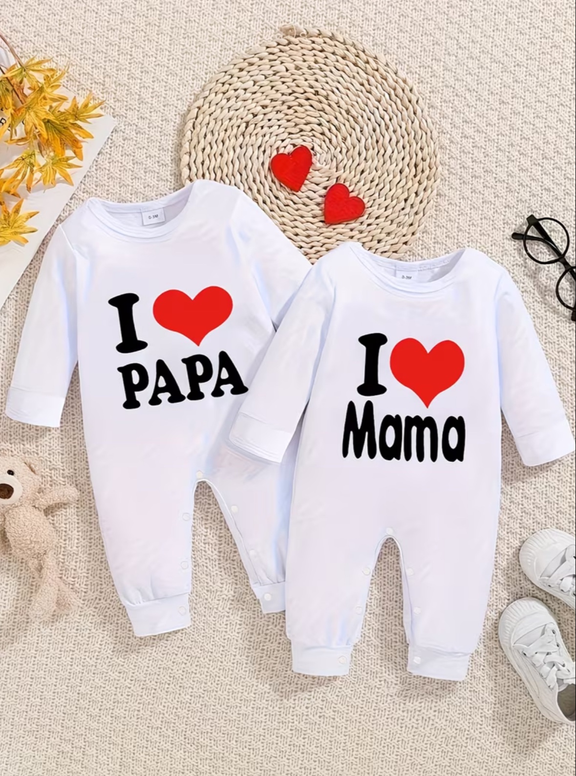 Ensemble 2 pièces Body Bébé Je M'adore Papa Maman Été Triangle Body Sans Manches Gilet Bébé Barboteuse Costume d'Escalade, pour l'Extérieur