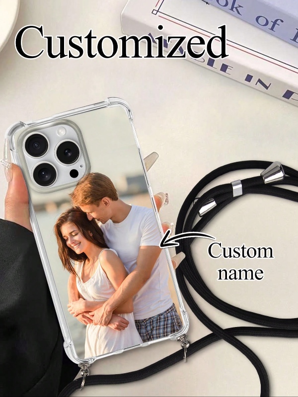 1 pièce Étui de téléphone protecteur personnalisé avec cordon, compatible avec iPhone