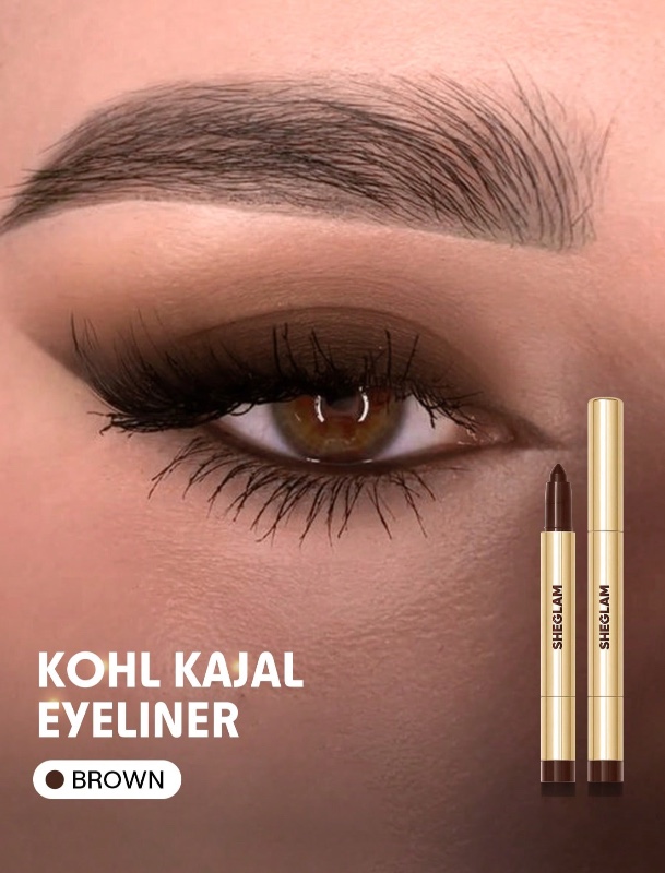 SHEGLAM Bold Moves Kohl  Crayon eyeliner crème marron - Maquillage - Cosmétique pour femmes et jeunes filles - Idéal pour le printemps et l'été - Parfait pour un look Y2K tendance - Cadeau idéal pour un anniversaire, la fête des mères ou une soirée rave -