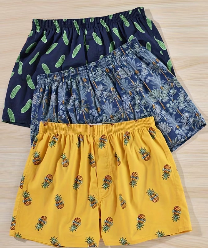 3 Culottes Homme, Sous-vêtements Sexy et Décontractés à Imprimés Élégants pour un Usage Polyvalent à la Maison ou en Extérieur