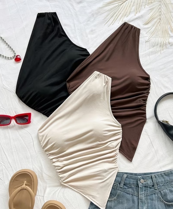 Ensemble Femme 3 pièces Décontracté Vacances Hémisphère Asymétrique Épaule Asymétrique